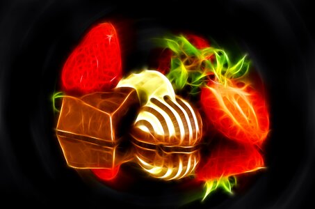 Fractal food strawberries. Free illustration for personal and commercial use.
