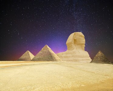 Sphinx egypt starry sky. Free illustration for personal and commercial use.