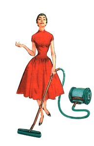 Housewife red dress. Free illustration for personal and commercial use.