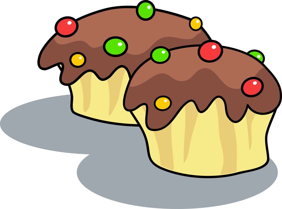 Buns cakes cupcakes. Free illustration for personal and commercial use.