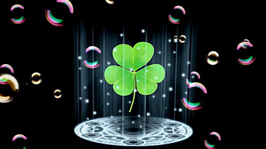 Lucky charm green clover. Free illustration for personal and commercial use.