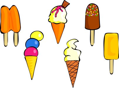 Set collection ice cream. Free illustration for personal and commercial use.