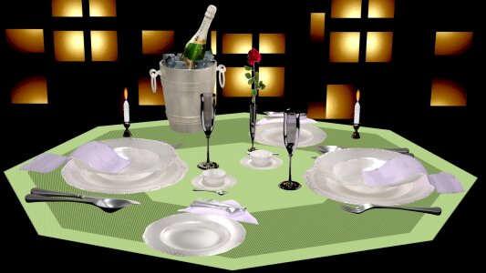 Food-drink dining room champagne. Free illustration for personal and commercial use.