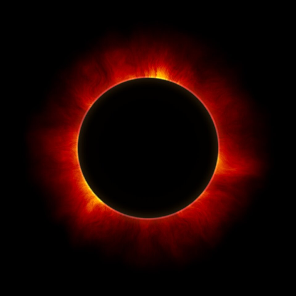 Astronomy solar eclipse. Free illustration for personal and commercial use.