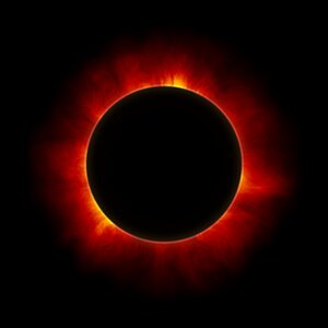 Astronomy solar eclipse. Free illustration for personal and commercial use.