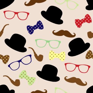 Bowler hat tie bow tie. Free illustration for personal and commercial use.
