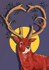 Antlers christmas Free illustrations. Free illustration for personal and commercial use.