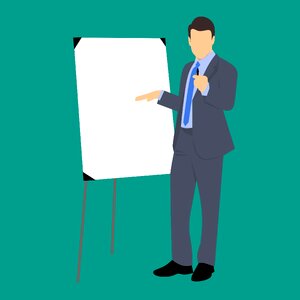 Flip chart information training. Free illustration for personal and commercial use.