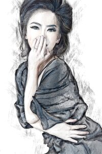 Pretty beautiful female. Free illustration for personal and commercial use.