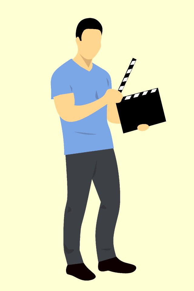 Film clapboard movie. Free illustration for personal and commercial use.