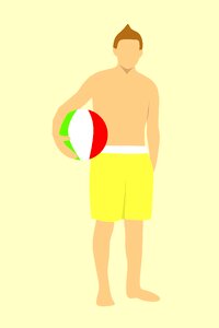 Beach shirtless beachwear. Free illustration for personal and commercial use.