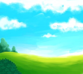 Summer landscape rural area. Free illustration for personal and commercial use.