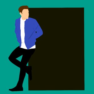 Casual standing board. Free illustration for personal and commercial use.