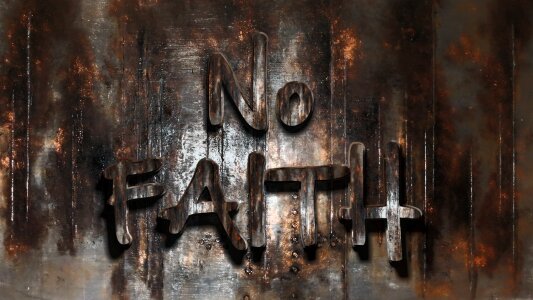 Not of faith words 3d. Free illustration for personal and commercial use.