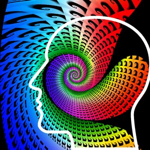 Psychology colorful think. Free illustration for personal and commercial use.