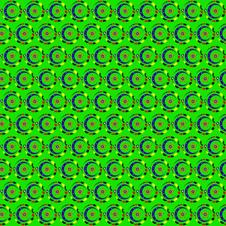 Swirls stars green. Free illustration for personal and commercial use.