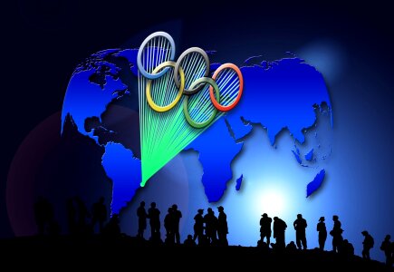 Olympic games olympic logo people. Free illustration for personal and commercial use.