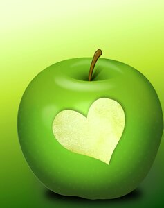 Apple green bite. Free illustration for personal and commercial use.
