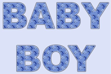 Blue sign baby boy. Free illustration for personal and commercial use.