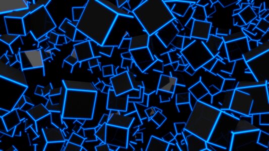 Blue cube bright. Free illustration for personal and commercial use.