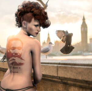 City urban tattoo. Free illustration for personal and commercial use.