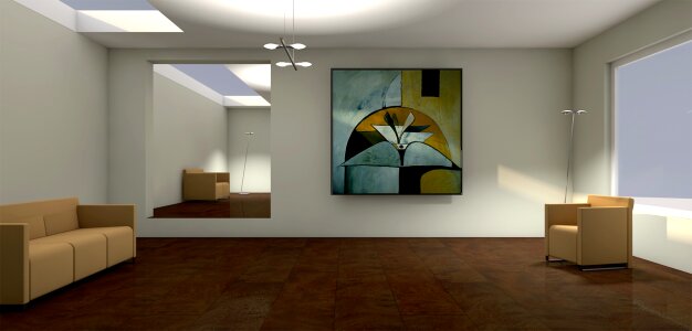 Gallery living room apartment. Free illustration for personal and commercial use.