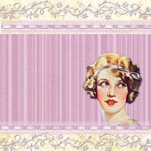 Woman twenties scrapbook. Free illustration for personal and commercial use.