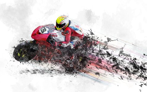 Motorcycle rider motor bike racing. Free illustration for personal and commercial use.