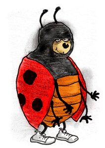 Ladybug beetle happy. Free illustration for personal and commercial use.