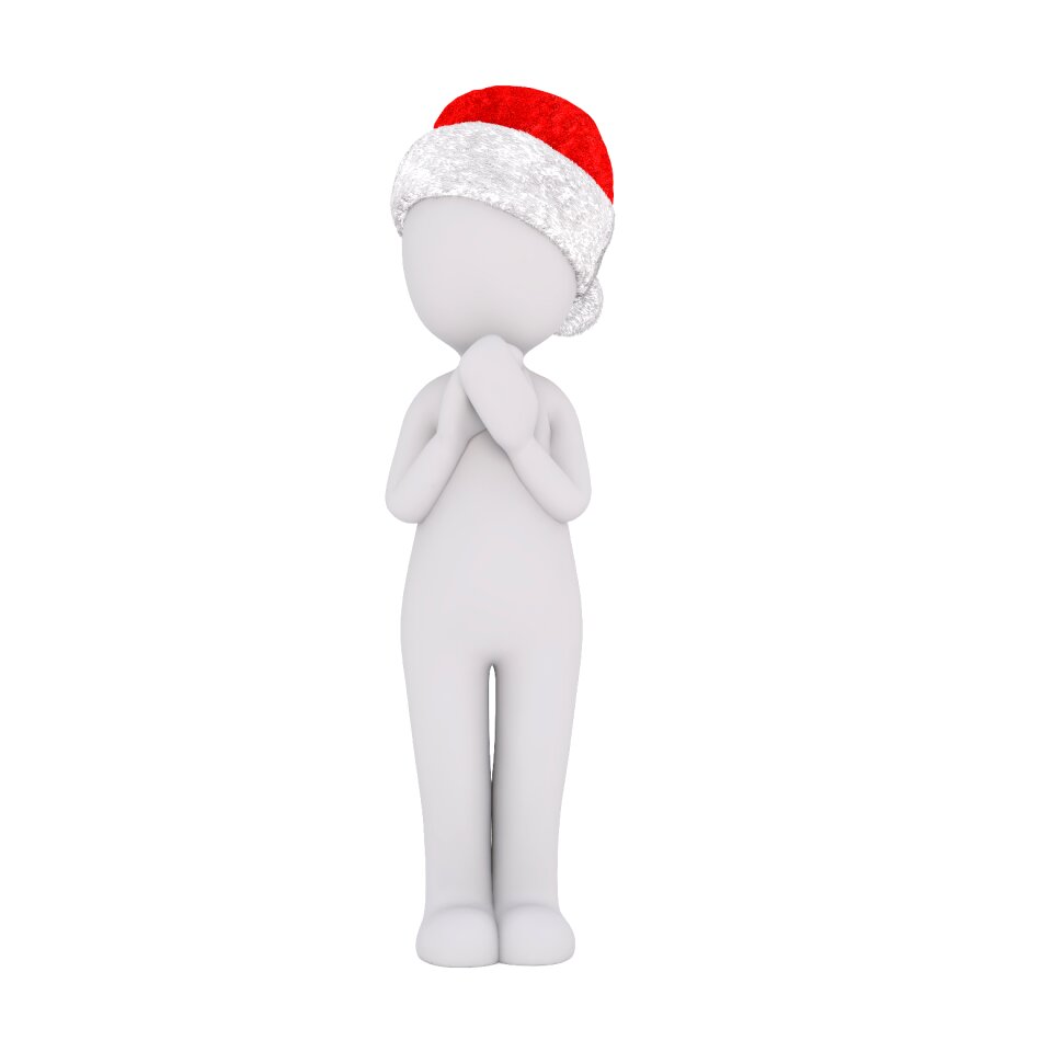 White christmas santa hat. Free illustration for personal and commercial use.