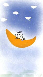 Sky bunny moonlight. Free illustration for personal and commercial use.