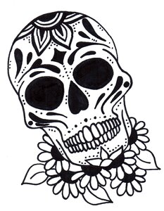 Mexican skull santa muerte Free illustrations. Free illustration for personal and commercial use.