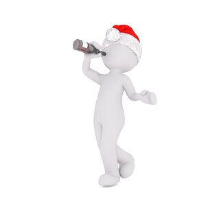 Santa hat alcohol bottle. Free illustration for personal and commercial use.