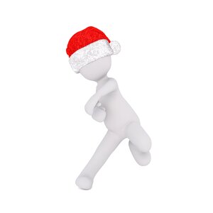 Santa hat 3d model figure. Free illustration for personal and commercial use.