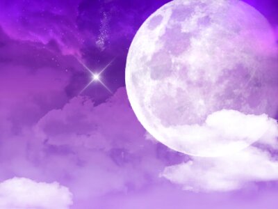 Moon clouds scenic. Free illustration for personal and commercial use.