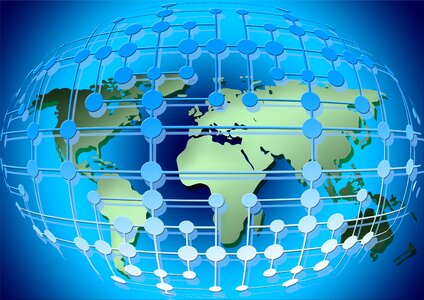 Global networking digitization. Free illustration for personal and commercial use.