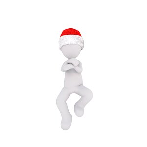 Santa hat 3d model figure. Free illustration for personal and commercial use.