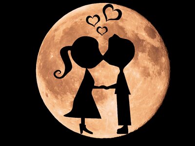Valentine moon Free illustrations. Free illustration for personal and commercial use.