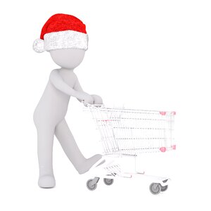 Santa hat 3d model shopping. Free illustration for personal and commercial use.