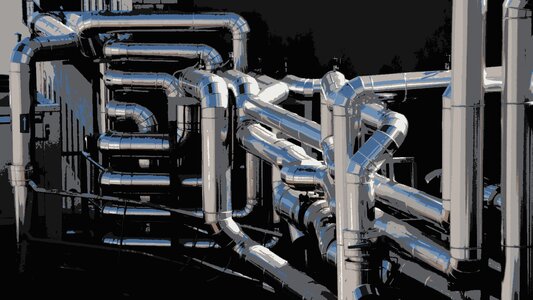 Industrial plant mechanics pipes. Free illustration for personal and commercial use.
