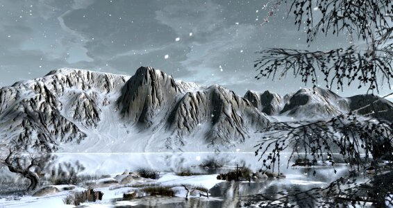 Landscape winter Free illustrations. Free illustration for personal and commercial use.
