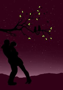 Nature silhouette night sky. Free illustration for personal and commercial use.