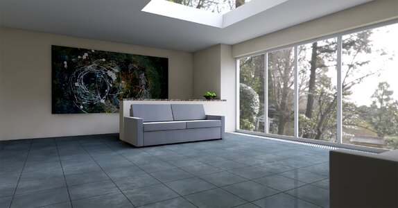 Tiles gallery apartment. Free illustration for personal and commercial use.