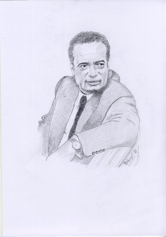 Portrait black and white pencil. Free illustration for personal and commercial use.