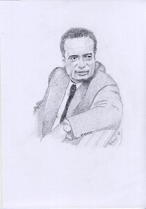 Portrait black and white pencil. Free illustration for personal and commercial use.