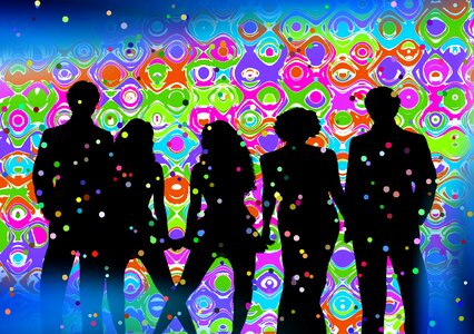 Celebration colorful dance. Free illustration for personal and commercial use.