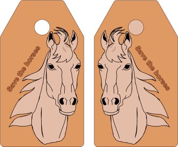 Label horse save the horses. Free illustration for personal and commercial use.
