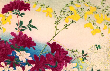 Painting vintage japanese. Free illustration for personal and commercial use.