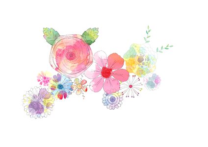 Floral decoration design. Free illustration for personal and commercial use.