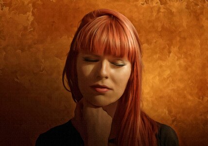 Portrait model red hair. Free illustration for personal and commercial use.